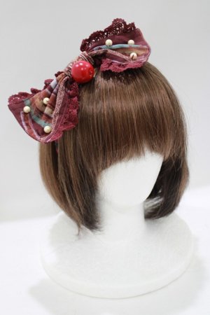 画像: ALICE and the PIRATES / Wicked Queen's Poison cellar柄 リボンカチューシャ  エンジ H-25-06-05-066-PA-AC-NS-ZH