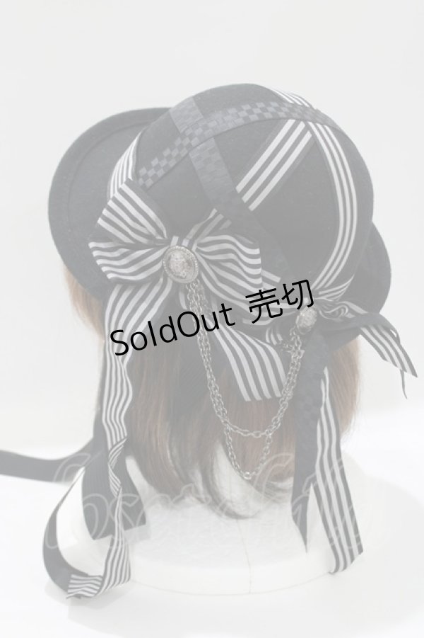 画像2: ALICE and the PIRATES / Ribbon Laneミニボーラーハット  ブラック H-25-06-05-067-PA-AC-NS-ZH (2)