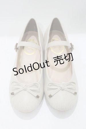 画像: an another angelus / ストラップ付きリボンバレエシューズ S（22.5〜23.0cm） IVORY H-25-06-05-079-CA-SH-NS-ZH