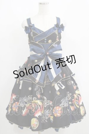 画像: metamorphose / 乙女の白昼夢タックジャンパースカート Free ブラック H-25-06-05-010-ME-OP-NS-ZH
