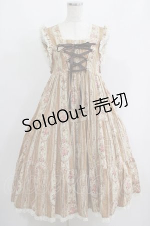 画像: metamorphose / アンティークブーケジャンパースカート Free ブラウン H-25-06-05-012-ME-OP-NS-ZH