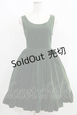 画像: metamorphose / 別珍編み上げジャンパースカート Free グリーン H-25-06-05-013-ME-OP-NS-ZH