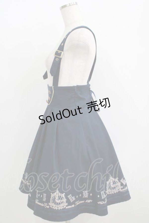 画像2: Amavel / 裾時計刺繍入りサス付スカート Free ネイビー H-25-06-06-028-CA-SK-NS-ZH (2)