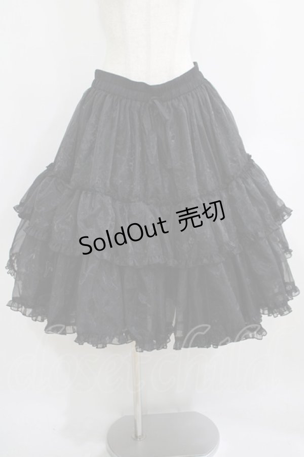 画像1: metamorphose / 【プラスサイズ】オーガンジーミディアムフリルパニエ プラスサイズ ブラック H-25-06-06-030-ME-SK-NS-ZH (1)