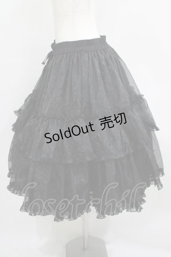 画像2: metamorphose / 【プラスサイズ】オーガンジーミディアムフリルパニエ プラスサイズ ブラック H-25-06-06-030-ME-SK-NS-ZH (2)