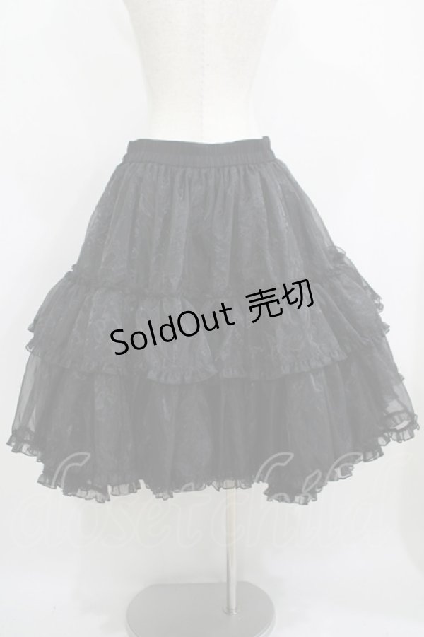 画像3: metamorphose / 【プラスサイズ】オーガンジーミディアムフリルパニエ プラスサイズ ブラック H-25-06-06-030-ME-SK-NS-ZH (3)