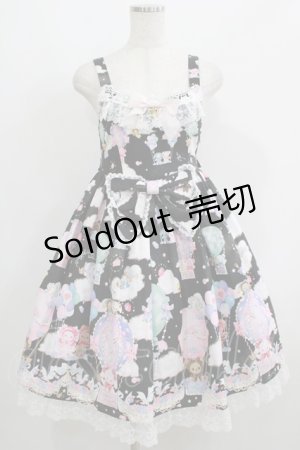 画像: BABY,THE STARS SHINE BRIGHT / くみゃちゃんのふわふわお空でTea Party柄ジャンパースカートII Free ブラック H-25-06-06-004-BA-OP-NS-ZH