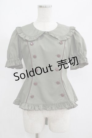 画像: metamorphose / Little Nurse 半袖ブラウス サイズ1 カーキ H-25-06-06-041-ME-BL-NS-ZH