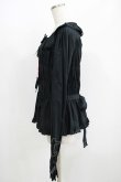 画像2: metamorphose / 【プラスサイズ】無地スクエアあき長袖ブラウス プラスサイズ ブラック H-25-06-06-043-ME-BL-NS-ZH (2)