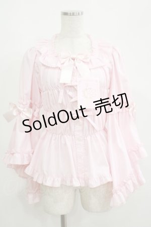 画像: metamorphose / スクエアあきロング姫袖ブラウス・TCブロード サイズ1 ピンク H-25-06-06-046-ME-BL-NS-ZH