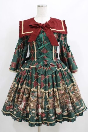 画像: metamorphose / 主の書斎襟付きワンピース Free グリーン H-25-06-06-005-ME-OP-NS-ZH