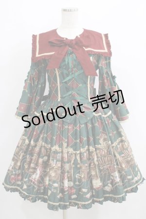 画像: metamorphose / 主の書斎襟付きワンピース Free グリーン H-25-06-06-005-ME-OP-NS-ZH