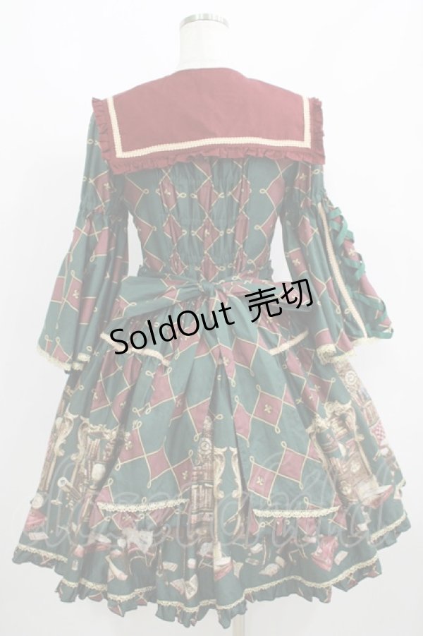 画像3: metamorphose / 主の書斎襟付きワンピース Free グリーン H-25-06-06-005-ME-OP-NS-ZH (3)