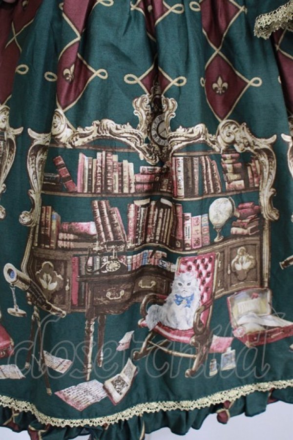 画像4: metamorphose / 主の書斎襟付きワンピース Free グリーン H-25-06-06-005-ME-OP-NS-ZH (4)