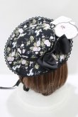画像2: Kurumi Collaboration / 花柄ヘッドドレス  ブラック H-25-06-06-070-GO-AC-NS-ZH (2)