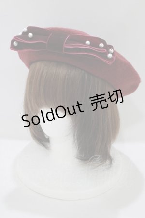 画像: m petit by misako / TT*AMリボンBベレー  ボルドー H-25-06-06-076-LO-AC-NS-ZH