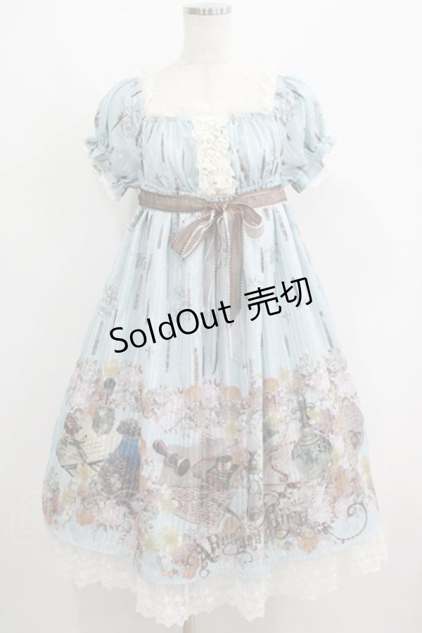 画像1: ALICE and the PIRATES / Victorian tear bottle柄ワンピース Free サックス H-25-06-06-009-PA-OP-NS-ZH (1)