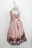 画像2: metamorphose / 【プラスサイズ】Happy Sewing Time フリルジャンパースカート+ヘッドドレスセット プラスサイズ サックス/赤 H-25-06-06-015-ME-OP-NS-ZH (2)