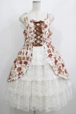 画像1: metamorphose / 【プラスサイズ】ゴブラン風くまちゃんレースアップフリルジャンパースカート プラスサイズ オフ白 H-25-06-06-016-ME-OP-NS-ZH (1)