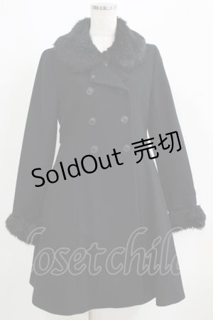 画像: Jane Marple / ソフトメルトンのロイヤルコート  ブラック×ブラックファー H-25-06-07-026-JM-CO-KB-ZH