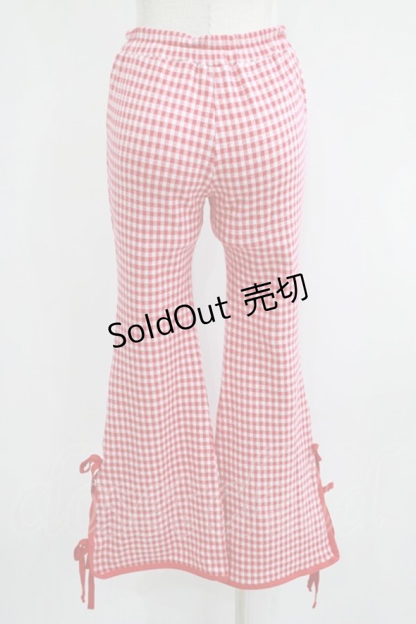 画像3: Candy Stripper / GINGHAM RIBBON FLAREパンツ  レッド H-25-06-07-034-PU-PA-KB-ZH (3)