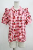 画像1: Candy Stripper / BE MY STRAWBERRYシャツ  レッド H-25-06-07-045-PU-BL-KB-ZH (1)