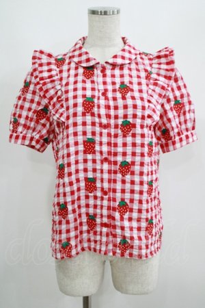画像: Candy Stripper / BE MY STRAWBERRYシャツ  レッド H-25-06-07-045-PU-BL-KB-ZH