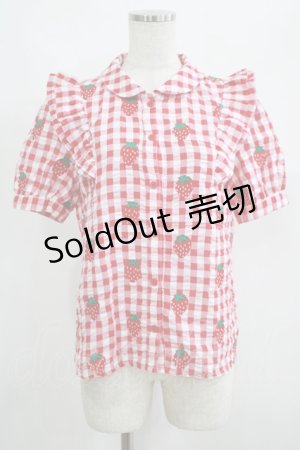画像: Candy Stripper / BE MY STRAWBERRYシャツ  レッド H-25-06-07-045-PU-BL-KB-ZH