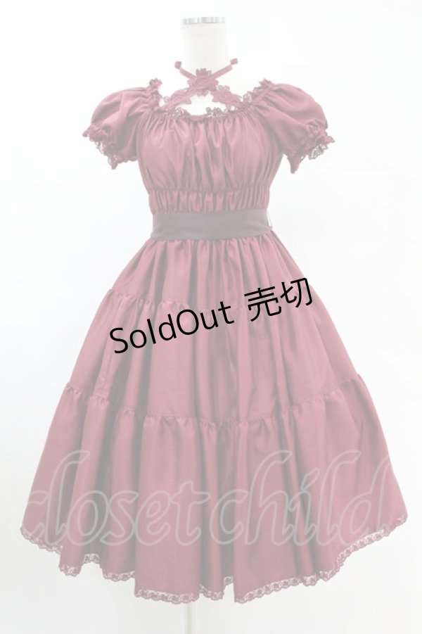 画像1: Enchantlic Enchantilly / ワンダーティアードワンピース M ヴィクトリアンワインレッド H-25-06-07-1041-LO-OP-NS-ZH (1)