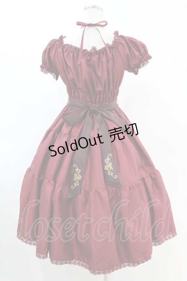 画像2: Enchantlic Enchantilly / ワンダーティアードワンピース M ヴィクトリアンワインレッド H-25-06-07-1041-LO-OP-NS-ZH (2)