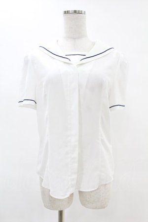 画像: NO.S PROJECT / セーラーブラウス L ホワイト H-25-06-07-1061-LO-BL-NS-ZH
