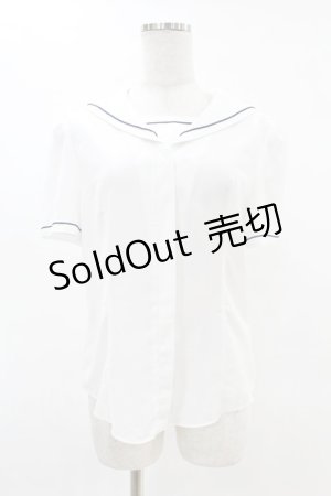 画像: NO.S PROJECT / セーラーブラウス L ホワイト H-25-06-07-1061-LO-BL-NS-ZH