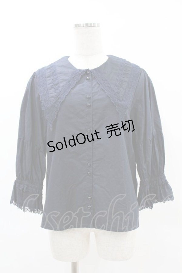 画像1: Perla nell' ostrica / コットンパフブラウス Free ネイビー H-25-06-07-1063-EL-BL-NS-ZH (1)