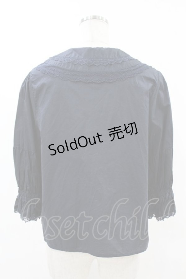 画像2: Perla nell' ostrica / コットンパフブラウス Free ネイビー H-25-06-07-1063-EL-BL-NS-ZH (2)