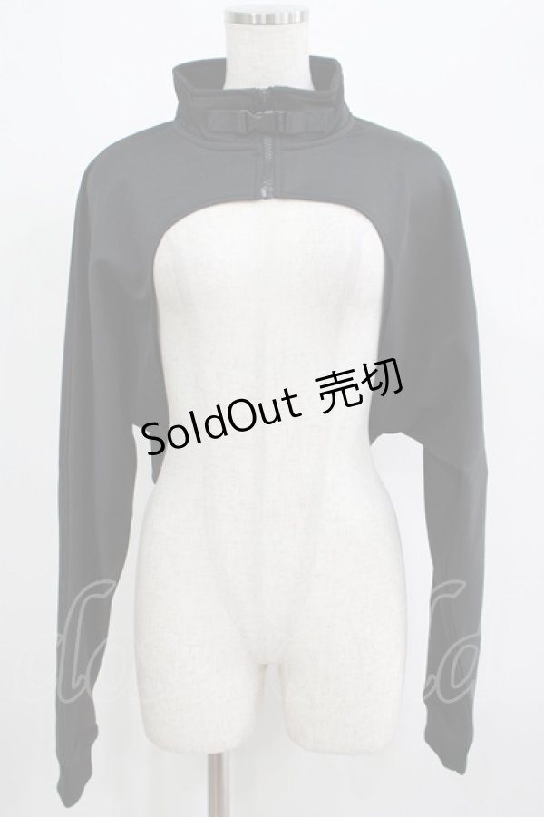 画像1: NieR Clothing / ハイネックZIPショートトップス　 F 黒 H-25-06-07-052-PU-TO-KB-ZH (1)