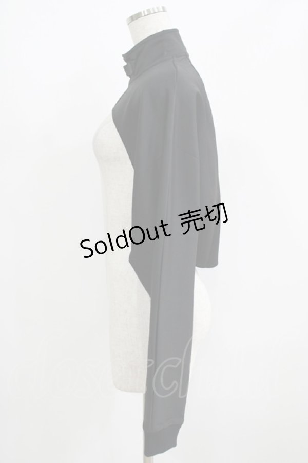 画像2: NieR Clothing / ハイネックZIPショートトップス　 F 黒 H-25-06-07-052-PU-TO-KB-ZH (2)