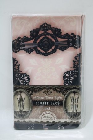 画像: abilletage / corset tights【DOUBLE LACE】  ブラック H-25-06-07-059-GO-ZA-KB-ZH