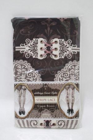 画像: abilletage / corset tights【STRIPE LACE】  クリームブラウン H-25-06-07-060-GO-ZA-KB-ZH