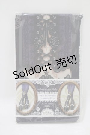 画像: abilletage / ANKLE DECORATION DIAMOND＆CLUB コルセットタイツ  パープル H-25-06-07-061-GO-ZA-KB-ZH