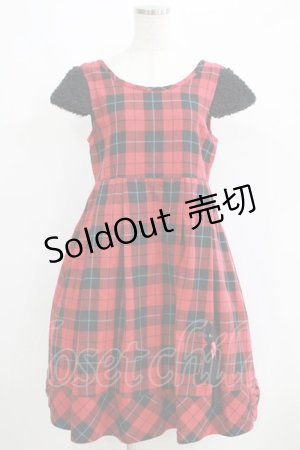 画像: Shirley Temple / 黒猫タータンワンピース 160cm アカ H-25-06-07-006-ET-OP-KB-ZH