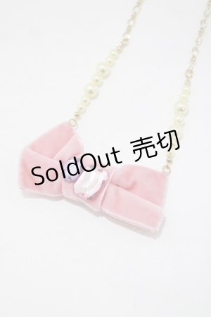 画像: Leur Getter / ビジューリボンネックレス  ピンク H-25-10-03-1035-LU-AC-KB-ZH