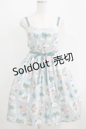 画像: Leur Getter / Antique Cardウエストリボン付ワンピース  サックス H-25-06-07-007-LU-OP-KB-ZH