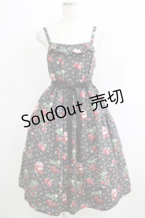 画像: Melody BasKet / Strawberry jamジャンパースカート  ブラック H-25-06-07-008-LO-OP-KB-ZH