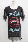 画像1: HELL CAT PUNKS / レース切り替えTシャツワンピ F 黒 H-25-06-08-028-PU-OP-KB-ZH (1)
