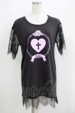 画像1: HELL CAT PUNKS / レース切り替えTシャツワンピ F 黒 H-25-06-08-029-PU-OP-KB-ZH (1)