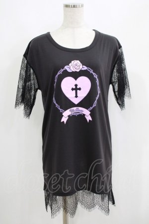 画像: HELL CAT PUNKS / レース切り替えTシャツワンピ F 黒 H-25-06-08-029-PU-OP-KB-ZH