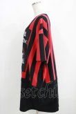 画像2: HELL CAT PUNKS / ストライプ切り替えBIG Tシャツ F 黒×赤 H-25-06-08-038-PU-TO-KB-ZH (2)