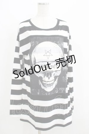 画像: HELL CAT PUNKS /ULLボーダーBIGロンT F 黒×白 H-25-06-08-044-PU-TO-KB-ZH