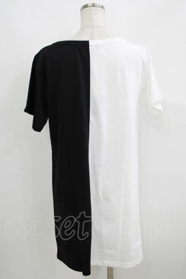 画像3: HELL CAT PUNKS / バイカラーロングTシャツSKULL F 黒×白 H-25-06-08-045-PU-TO-KB-ZH (3)