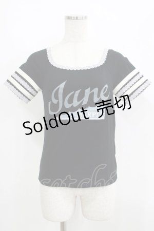 画像: Jane Marple / ロゴ半袖カットソー M ブラック H-25-06-08-051-JM-TO-KB-ZH